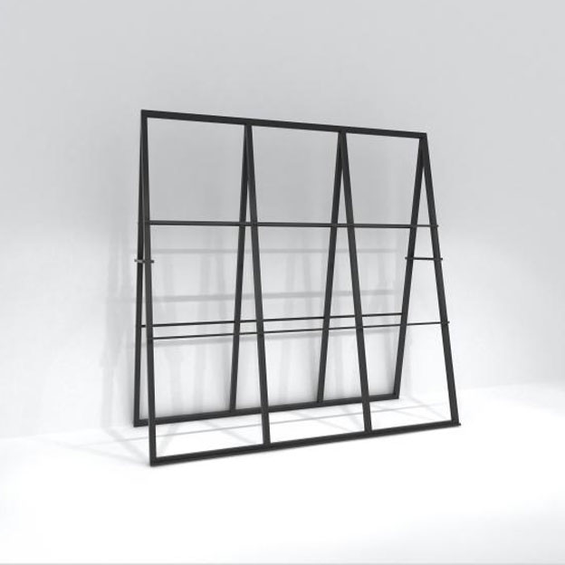 Stand tampilan vertikal aluminium gusset